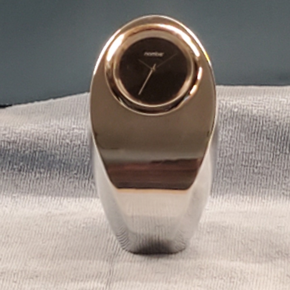 VTG‎ Nambé Space Age Paperweight Desk Clock  #6424 Fred Bould 2002 Original Box
